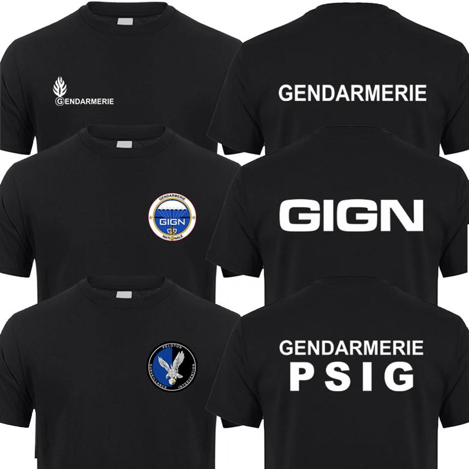  Gendarmerie T   ư  o- Gendarmerie PSIG T-shirt Man Tops France Fashion Style Tee Shirts